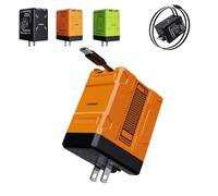 2 in1 Charger 120w,2025 New Scalable Retractable 120w Fast Module,Retractable Phone Wall Plug,Multi-Functional Fast for Mobile Phone and Tablet Computer (ORANGE)