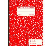 2 Inch Graph Paper Notebook: Extra Large Squares Grid Paper | 8.5x11 | 100 Pages | Red Marble