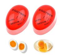 2 Indicatore per Cottura Uova,Egg Timer in Resina,Strumenti da cucina riutilizzabili, durevoli, sicuri e non tossici(rosso)