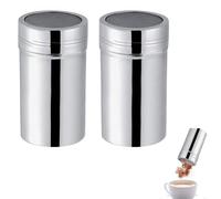 2 Inossidabile,Spargi Zucchero a Velo,Dosatore Cacao in Polvere Shaker,Dispenser Spargi Cacao in Polvere,Spargizucchero per Farina Cacao Setaccio per Farina di Caffè con Shaker