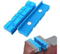 2 inserti in gomma morbida per morsa in metallo da 10,2 cm, impugnatura magnetica antiscivolo per legno, metallo, plastica, morsetti a V blu, accessori