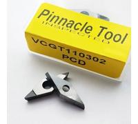 2 inserti PCD CBN con punta VCMT16041103 per tornitura di tornio CNC, progettati per una maggiore resistenza all'usura e lavorazione su materiali non metallici (PCD VCGT110302)