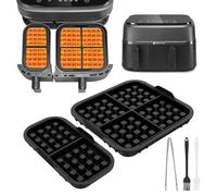 2 inserti per waffle in silicone per Philips Dual Basket Airfryer serie 3000 6L/3L NA350, accessorio per friggitrice ad aria calda, compatibile con Philips Airfryer Tefal EY9018, stampo in silicone