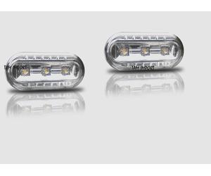 2 INTERMITTENTI LED CROMO SEAT IBIZA 6K 6L 6J 1995 >2014 NUOVO V2