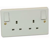 2 Interruttore Gang Presa Con Fuoribordo Ro, Finitura Bianco Stampato, Prod Per