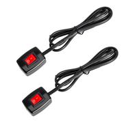 2 Interruttori A Levetta 12V con Retro Autoadesivo, Interruttori 3A/12V/24V | Con Cavo da 75 cm, con LED Rossa, Materiale PC Interruttori per Auto On/Off, per Il Controllo Dell'Elettronica Della