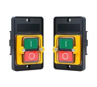 2 interruttori a pressione AC 220V/380V 10A impermeabile, interruttore on/off a 3 fasi senza scatola base, ottime prestazioni impermeabili, antipolvere e resistenti all'olio