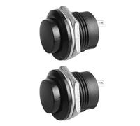 2 interruttori a pulsante momentanei neri, 12 V, 5 A, interruttore a pulsante per lavavetri e clacson, ideale per kit e auto classiche