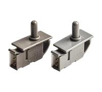 2 interruttori a pulsante per controllo della luce della porta del frigorifero, normalmente chiuso, 250 V/125 V, 0,5 A/1 A, per frigorifero e congelatore, grigio