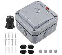 2 interruttori della luce, 20 A, 250 V, interruttore a parete con polvere, interruttore indipendente e spia di controllo, interruttore universale, impermeabile, interruttore della luce per esterni