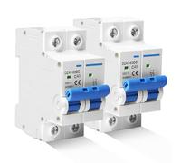 2 interruttori di separazione DC, impianto PV, 500 V, 40 A, 2 poli, interruttore di sicurezza per sistemi fotovoltaici, interruttore dell'aria di protezione da 35 mm, montaggio su guida DIN