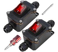 2 interruttori in linea impermeabili 12 V 20 A 12 V impermeabile IP67 con cacciavite, 12 V DPST 4 pin, interruttore a cavo, interruttore in linea impermeabile