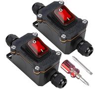 2 interruttori in linea impermeabili 12 V 30 A 12 V impermeabile IP67 con cacciavite, 12 V DPST 4 pin, interruttore a cavo, interruttore in linea impermeabile