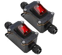 2 interruttori in linea impermeabili IP65, con mini cacciavite, 12 V DC 30 A, DPST a 4 poli, interruttore in linea, interruttore per cavi, interruttore on/off, interruttore a bilanciere