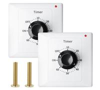 2 interruttori per conto alla rovescia, timer da 60 minuti per interni, elettronico, conto alla rovescia, timer elettronico meccanico con timer per bagno, ventilatore, ventilatore