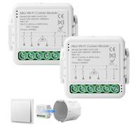2 interruttori smart per tapparelle WiFi WiFi, interruttore intelligente da incasso, modulo per tapparelle con regolazione della durata per tende e tende da sole, compatibile con Google Home/Smart