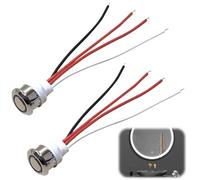 2 interruttori touch LED da 12 V: DC 5 - 24 V, interruttore sensore, regolazione continua, interruttore touch per foro di montaggio da 18 mm, per luce LED, armadio