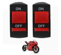2 interruttori universali per moto da 22 mm - On/Off mini interruttori per manubrio moto, Dirt Bikes, ATV ed e-bike, supporto per fari LED, impermeabile, facile da installare