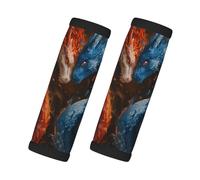 2 involucri per maniglie dei bagagli per valigie, rosso e blu Fire Dragon F, coperture per maniglie per bagagli, etichette identificative per valigie, accessori per bagagli, essenziali da viaggio per