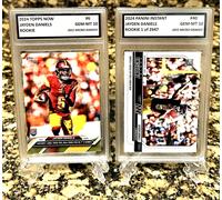 2 Jayden Daniels 2024 Topps Ora #6 & Panini #40 Graduate Gem-Mt 10 Recluta Lot.