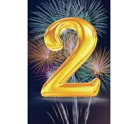 2 Journal Number Two 2nd Second Celebration Party with Fireworks: 2nd Birthday Party Guestbook