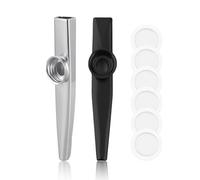 2 kazoo in metallo con 6 membrane per accompagnamento strumentale per bambini (il segreto per suonare il kazoo: immagina di sussurrare al kazoo, piuttosto che soffiare dentro)