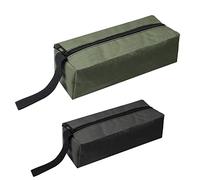 2 Kit di Attrezzi con Cerniera Spessa, Borsa Multiuso Impermeabile e Resistente all'Umidità (Nero, Verde)