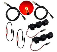 2 kit di luci a LED rosse, con controllo degli effetti tremolanti, 12 V CC e 1,5 m di cavo, simulazione di fiamme false, carbone per scenari teatrali di fuga, lanterne e torce
