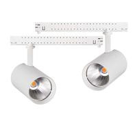 2 Kit Fari LED Binario Trifase 30W 3000K 4000LM CRI 90 UGR 19 Bianchi, Driver In