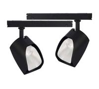 2 Kit Fari LED Binario Trifase 30W 3000K 4000LM CRI 90 UGR 19 Neri, Driver Integ