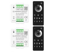 2 Kit Led Dimmer WIFI Pulsante Con Telecomando RF, 5V 12V 24V 10A, Master Slave, Memoria e Sincronizzabile, APP Tuya Smart Life, Regolare Strisce Led 3 In 1, WIFI+Push+Telecomando