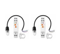 2 Kit Relè Interruttore Crepuscolare Modulare, 220V 16A, Sensore Luce Esterno Incluso, Regolabile 1-10000 Lux, 1 Modulo Barra DIN