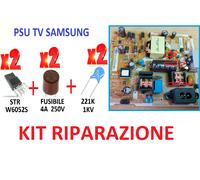 2 KIT RIPARAZIONE PSU TV SAMSUNG STRW 6052S + FUSE + C. 221K + PONTE DIODI