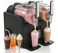 2 L Macchina per granite a doppio scomparto, macchina per bevande ghiacciate con 7 programmi preimpostati, autopulizia, display a LED, per margarita, frullati, frappè e altro(Black)