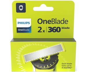 2 lame OneBlade QP420/50 ricambio rasoio Philips 2 X 360 BLADE