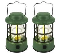 2 lampade da campeggio a LED, portatili, da campeggio, in stile retrò, dimmerabili e 3 modalità di luce, IPX4, impermeabili, per pesca, avventura, escursioni, emergenze, guasti