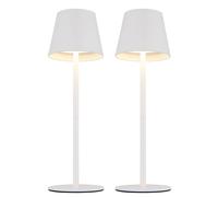 2 lampade da esterno a LED, lampada da tavolo, lampada da giardino, cambio colore, bianco, metallo, H 36 cm