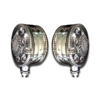 2 LAMPADE DI POSIZIONE LATERALI 12V LED CROMO BIANCO LUCI SPECCHIO CAMION CAMPER