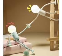 2 lampade divertenti a forma variabile e divertente atleta, beamlight mutevole forma e divertente luce notturna, luce notturna con ventosa rovesciata, da appendere (blu+bianco)