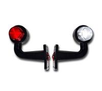 2 LAMPADE LED 12-24V ROSSO BIANCO BASE GOMMA PESANTE MARCATORI LATERALI...