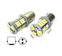 2 Lampade LED Barca BA15D B15D Bianco Freddo 12V 24V 3W No Polarità 13 SMD 5050