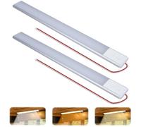 2 lampade LED da incasso da 12 V, 10 W, 168 LED, per camper con interruttore, 42 cm, 6000 K, 3 colori di luce, per auto, camper, camion, furgone, cucina, barca, bagno