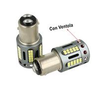 2 LAMPADE LED P21/5W BAY15D 1157 CANBUS 100% 6000K BIANCO 60 SMD 2016 Ventolino