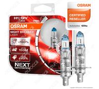 KIT LAMPADINE LAMPADE H1 NIGHT BREAKER LASER 12V 55W OSRAM +150%