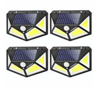 2 LAMPADE SOLARE DA ESTERNO 100 COB LED FARO GIARDINO FARETTO PANNELLO SENSORE