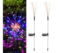 2 lampade solari per esterni, giardino, fuochi d'artificio a energia solare, luci da giardino, per esterni, lampade solari da giardino, 8 modalità, 200 LED, impermeabili, per esterni, terrazza