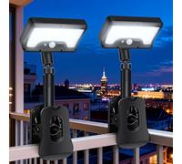 2 lampade solari per esterni, luce solare clip on con rilevatore di movimento, 3 modalità LED, IP65, impermeabili, luci solari per esterni, per giardino, terrazza, balcone e recinzioni grondaie
