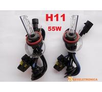 2 LAMPADE XENON H11 6000K 55w RICAMBI KIT XENO + CABLAGGIO FARO BIANCO