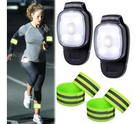 2 lampadine a LED con clip per esterni, lampada frontale a LED con 3 modalità di luce, ricaricabili USB, luce da corsa a LED, piccola torcia, luce di sicurezza per escursioni, campeggio, corsa,