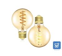 2 Lampadine Ambrate Attacco E27 Lucia Calda 2200K 4W Filamento Led Spirale